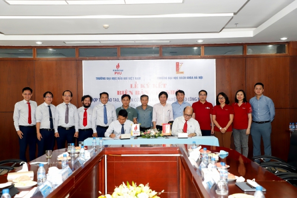 Trường Đại học Dầu khí Việt Nam ký biên bản hợp tác với Đại học Bách khoa Hà Nội